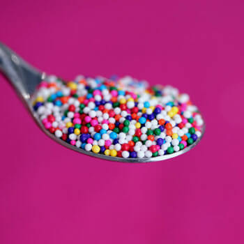 Circular Sprinkles on Spoon